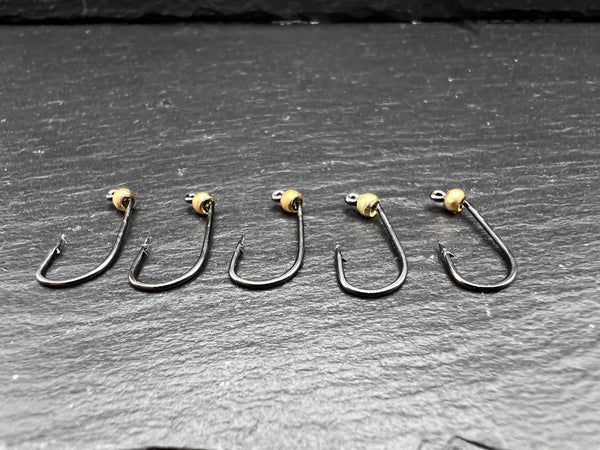 Haken mit Tungstenperle Gold 3mm 4er,6er und 8er