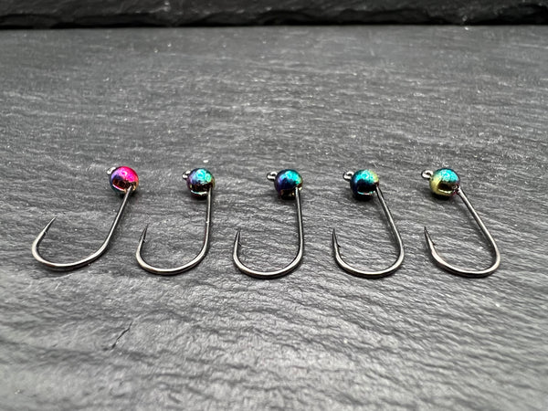Haken mit Tungstenperle Metallic Rainbow 4mm