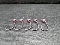 Haken mit Tungstenperle Metallic Rosa 4mm