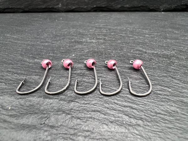 Haken mit Tungstenperle Metallic Rosa 4mm
