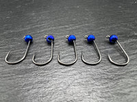 Haken mit Tungstenperle Metallic Blau 4mm