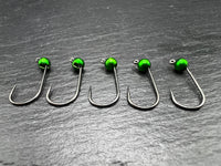Haken mit Tungstenperle Metallic Grün 4mm