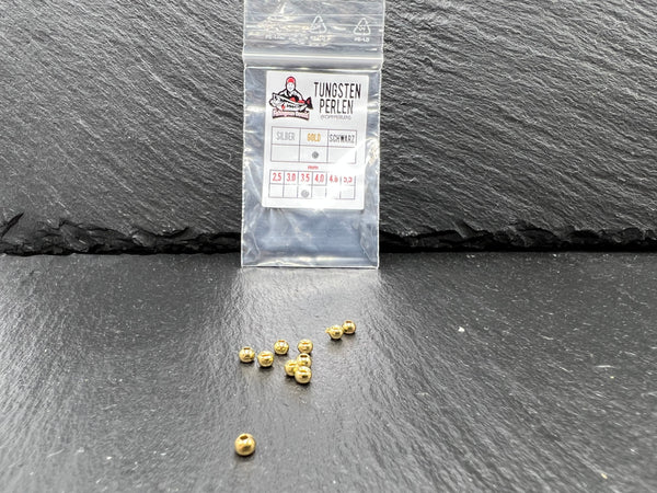 Tungstenperle (Kopfperlen) Gold 3,5mm